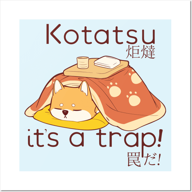 Shiba in a Kotatsu it's a trap Wall Art by Myanko